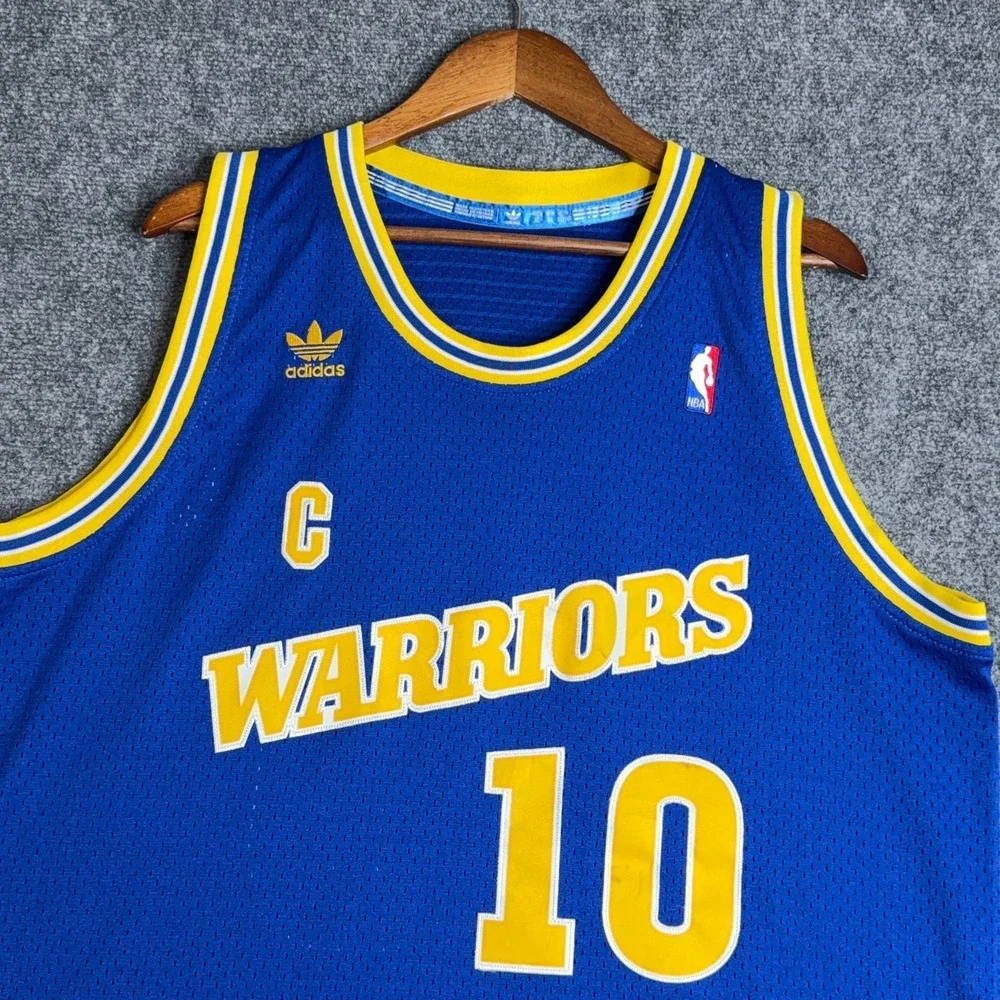 Vintage Adidas Hardwood Classics Warriors Jersey Mens XL Blue Tim Hardaway 10+2